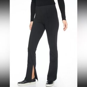 Athleta Greenwich Flare Pants Solid Black Size XS Women Ankle Slits Full Length